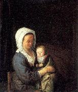 Ostade, Adriaen van Woman Holding a Child in her Lap oil painting
